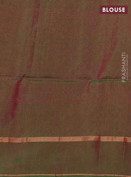 Kanchipuram silk saree pink and dual shade of green with zari woven buttas and rettapet zari woven border