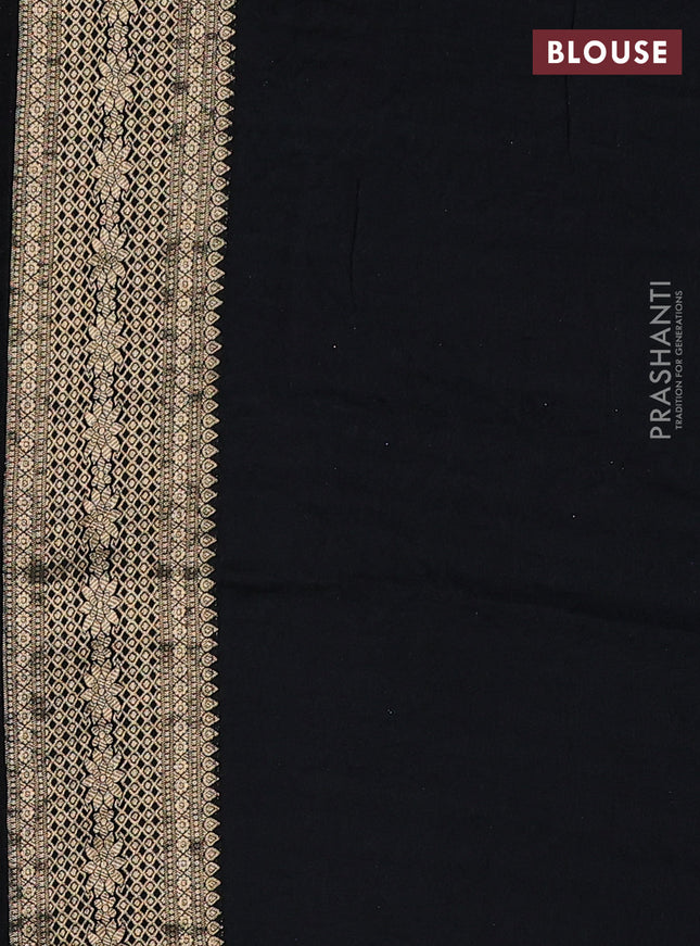 Crepe silk saree black with allover patola mina weaves & sequin work and zari woven border