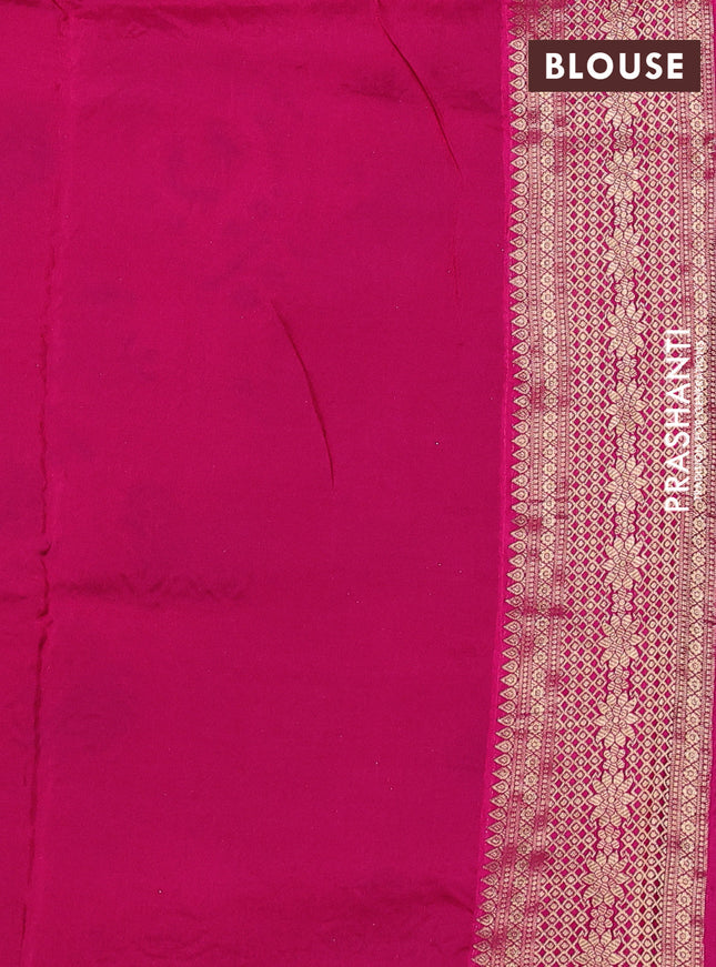 Crepe silk saree pink with allover mina weaves & sequin work and zari woven border