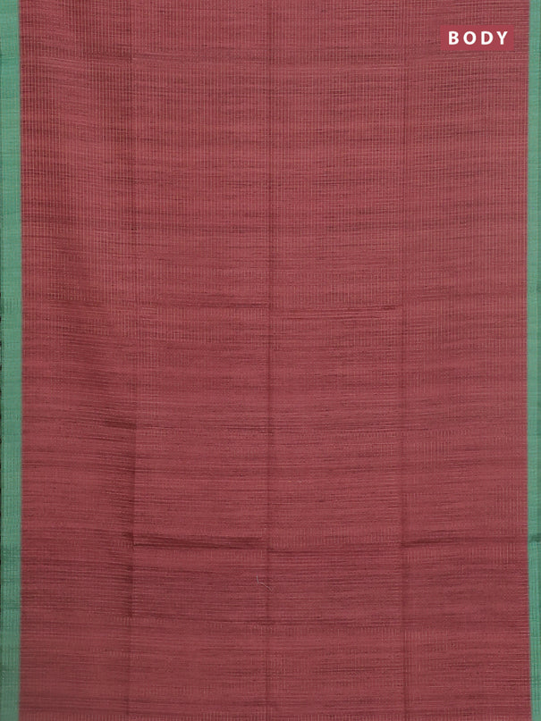 Chappa saree maroon and teal green with allover zari checked pattern and madhubani printed pallu