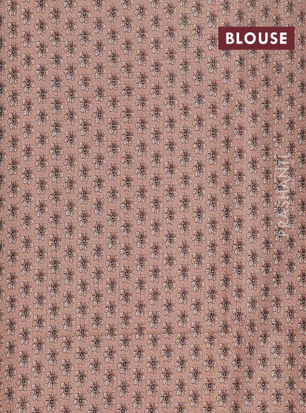 Chappa saree grey and peach shade with allover zari checked pattern and madhubani printed pallu