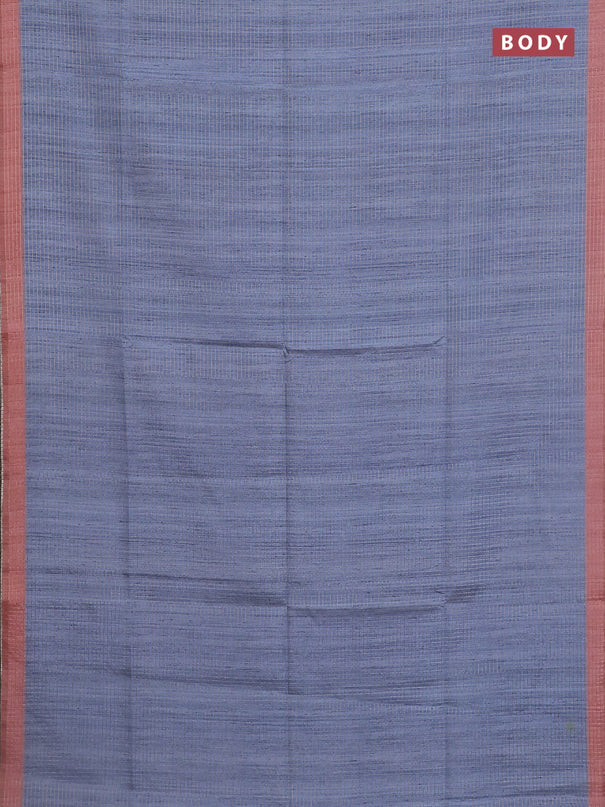 Chappa saree blue shade and peach shade with allover zari checked pattern and madhubani printed pallu