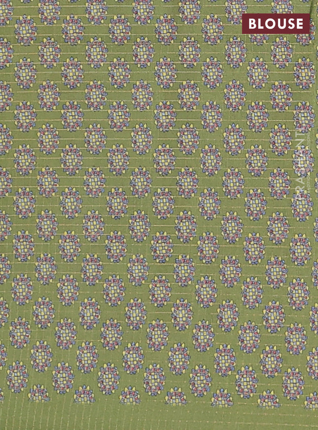 Chappa saree teal green and light green with allover zari checked pattern and madhubani printed pallu