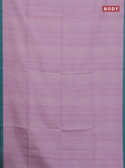 Chappa saree lavender and teal blue with allover zari checked pattern and madhubani printed pallu