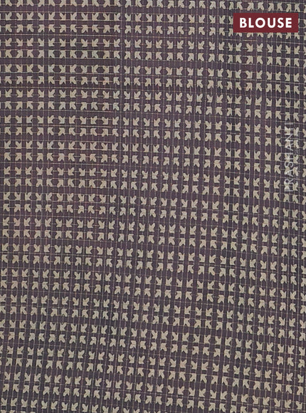 Chappa saree light pink and black with allover zari checked pattern and printed pallu