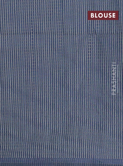 Chappa saree pastel brown and grey with allover zari checked pattern and long geometric printed border