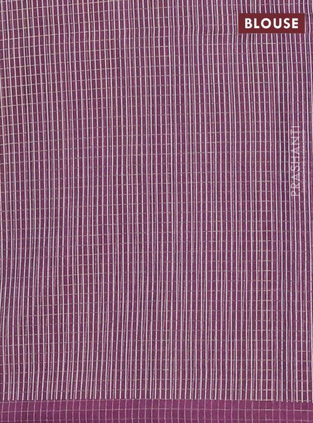 Chappa saree multi colour and wine shade with allover zari checked pattern and temple design border