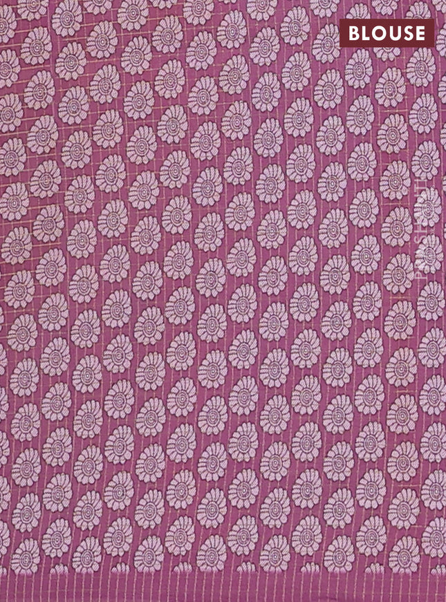 Chappa saree cream and wine shade with allover zari checked pattern and madhubani printed pallu