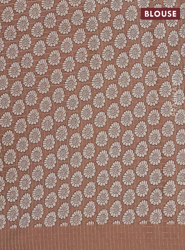 Chappa saree pastel grey and dark mustard with allover zari checked pattern and madhubani printed pallu