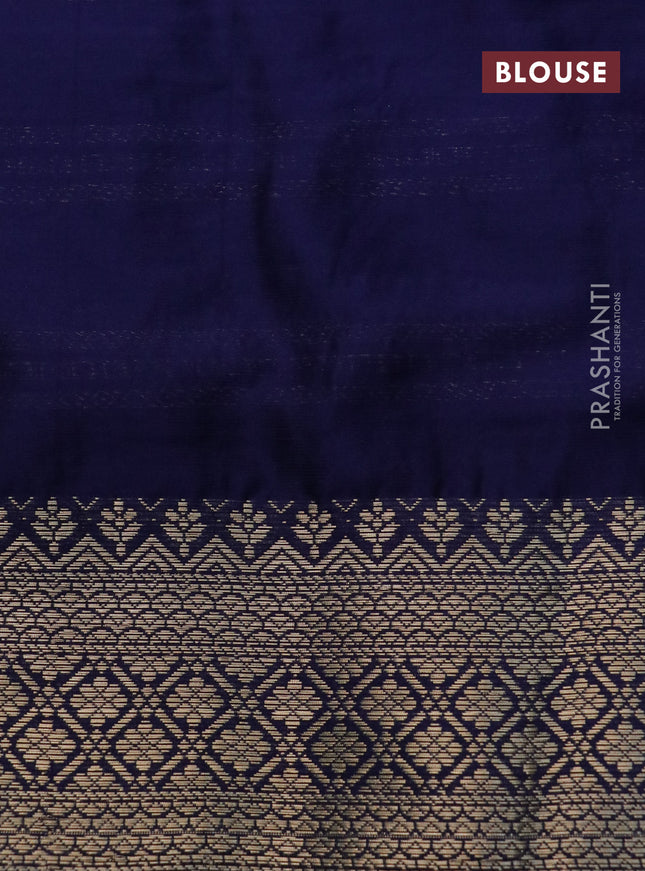 Semi crepe saree cs blue and blue with allover tie & dye prints and long zari woven border