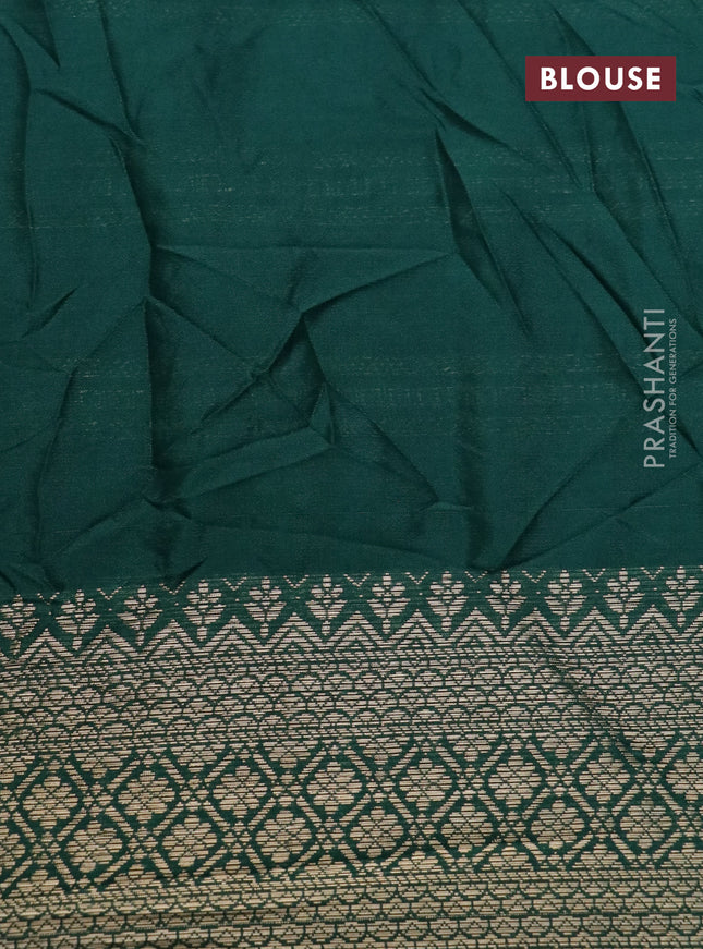 Semi crepe saree green with allover tie & dye prints and long zari woven border