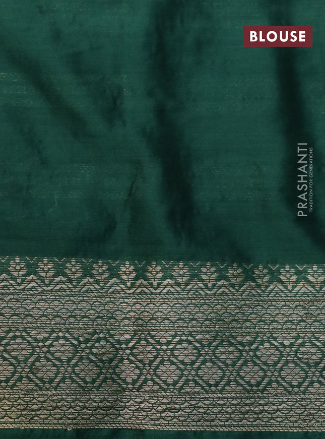 Semi crepe saree pastel green and dark green with allover tie & dye prints and long zari woven border