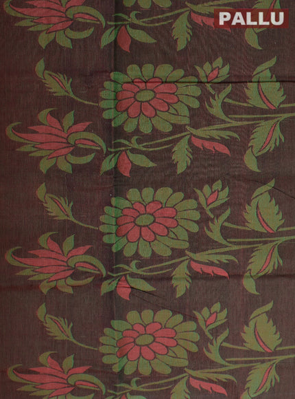 Coimbatore Cotton Orange Emboss Saree with Thread Woven Border