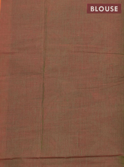 Coimbatore Cotton Orange Emboss Saree with Thread Woven Border