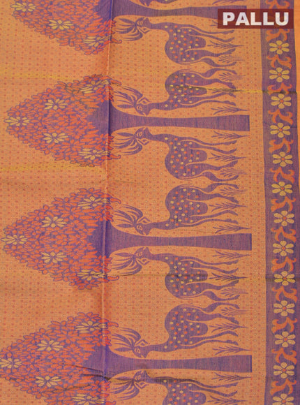 Coimbatore Cotton Green Emboss Saree with Thread Woven Border