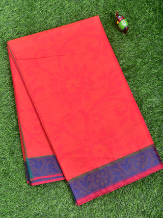 Coimbatore Cotton Pink Emboss Saree with Thread Woven Border