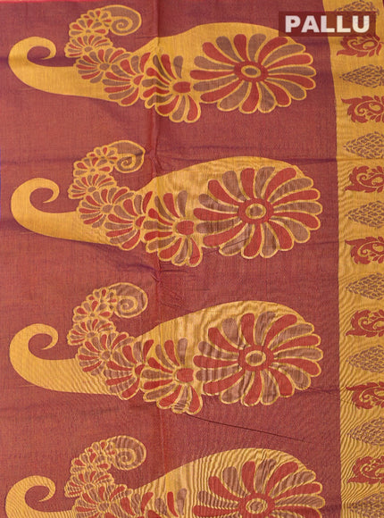 Coimbatore Cotton Dark Blue Emboss Saree with Thread Woven Border