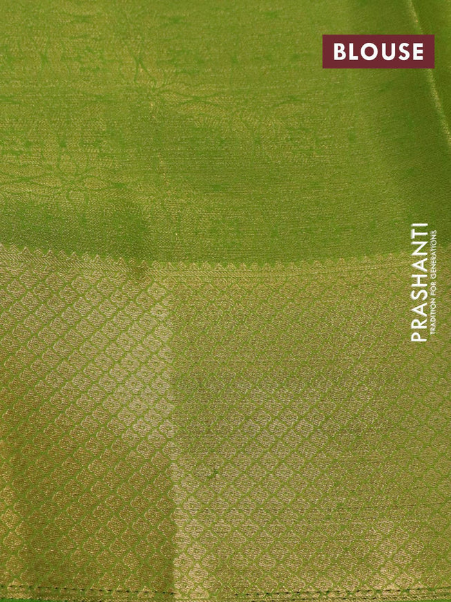 Art chiffon saree light green with allover zari woven brocade weaves and zari woven border - {{ collection.title }} by Prashanti Sarees