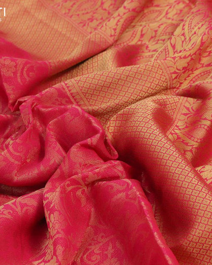 Art chiffon saree pink with allover zari woven brocade weaves and zari woven border - {{ collection.title }} by Prashanti Sarees