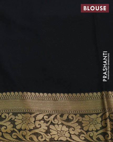 Art chiffon saree black with allover zari woven brocade weaves and zari woven border - {{ collection.title }} by Prashanti Sarees