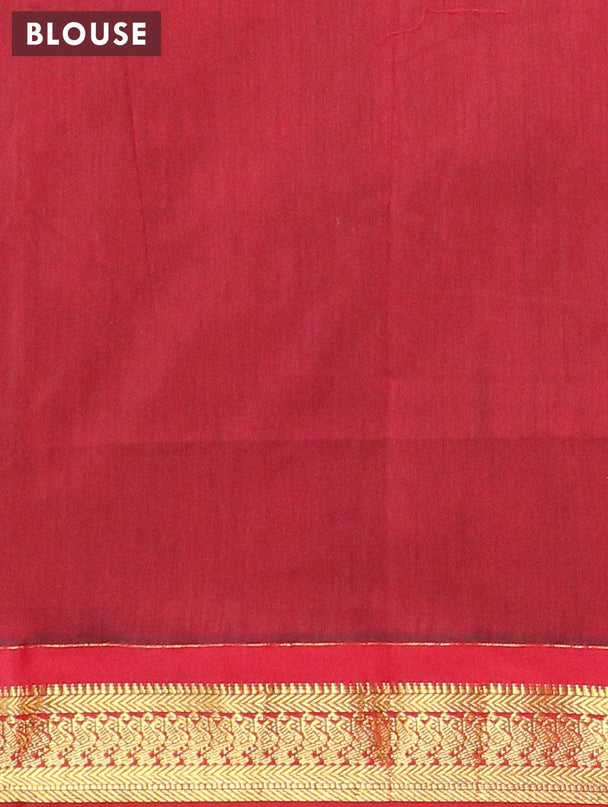 Kalyani cotton saree green and red with zari woven buttas and zari woven border - {{ collection.title }} by Prashanti Sarees