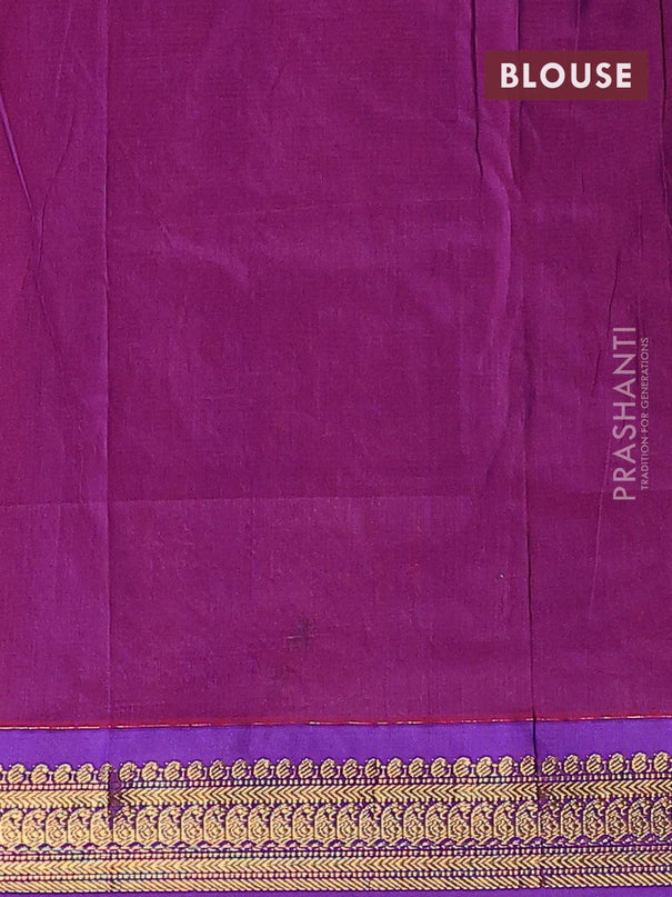Kalyani cotton saree pink and violet with zari woven buttas and zari woven border - {{ collection.title }} by Prashanti Sarees