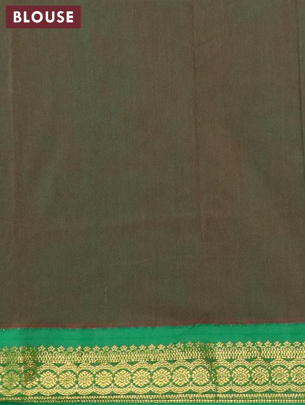 Kalyani cotton saree magenta pink and green with thread woven buttas and zari woven border - {{ collection.title }} by Prashanti Sarees
