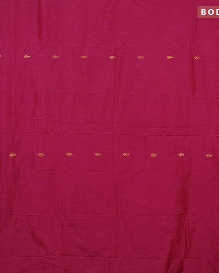 Kalyani cotton saree magenta pink and green with zari woven buttas and zari woven border - {{ collection.title }} by Prashanti Sarees