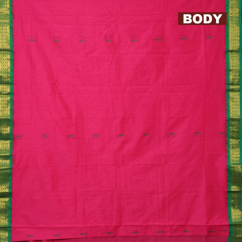 Kalyani cotton saree pink and green with thread woven buttas and zari woven border - {{ collection.title }} by Prashanti Sarees