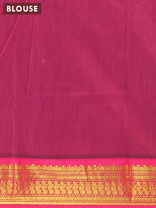 Kalyani cotton saree blue and pink with zari woven buttas and zari woven border - {{ collection.title }} by Prashanti Sarees