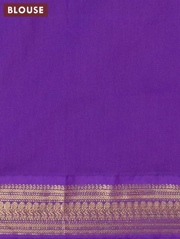 Kalyani cotton saree dual shade of orange and violet with thread woven buttas and zari woven border - {{ collection.title }} by Prashanti Sarees