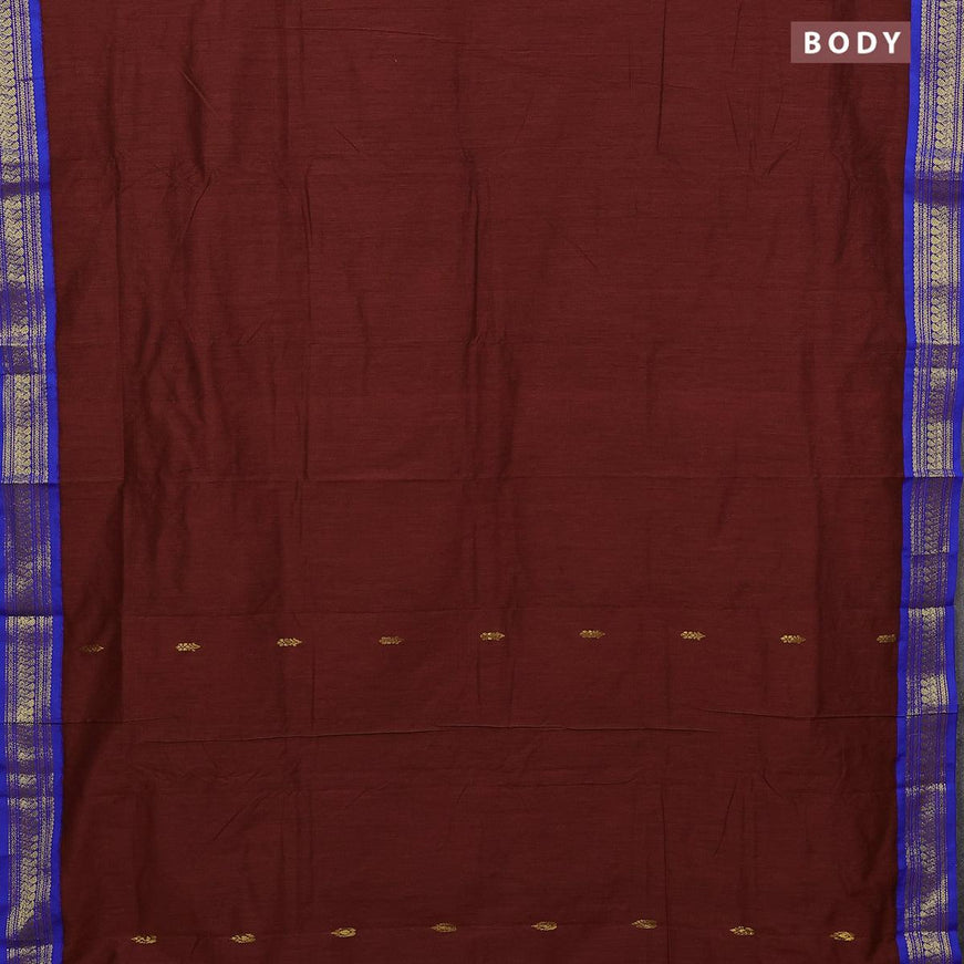 Kalyani Cotton Saree - Gold Zari : Lime Green x Blue x Dark Blue main image 1