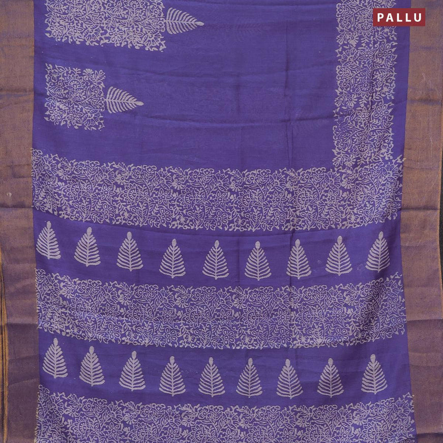 Bhagalpuri saree blue with butta prints and zari woven border - {{ collection.title }} by Prashanti Sarees