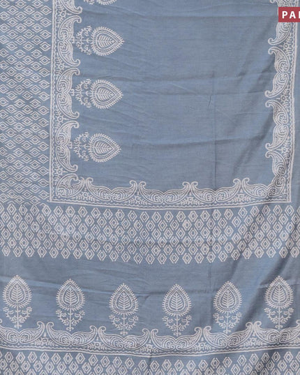 Bhagalpuri saree grey with butta prints and zari woven border - {{ collection.title }} by Prashanti Sarees