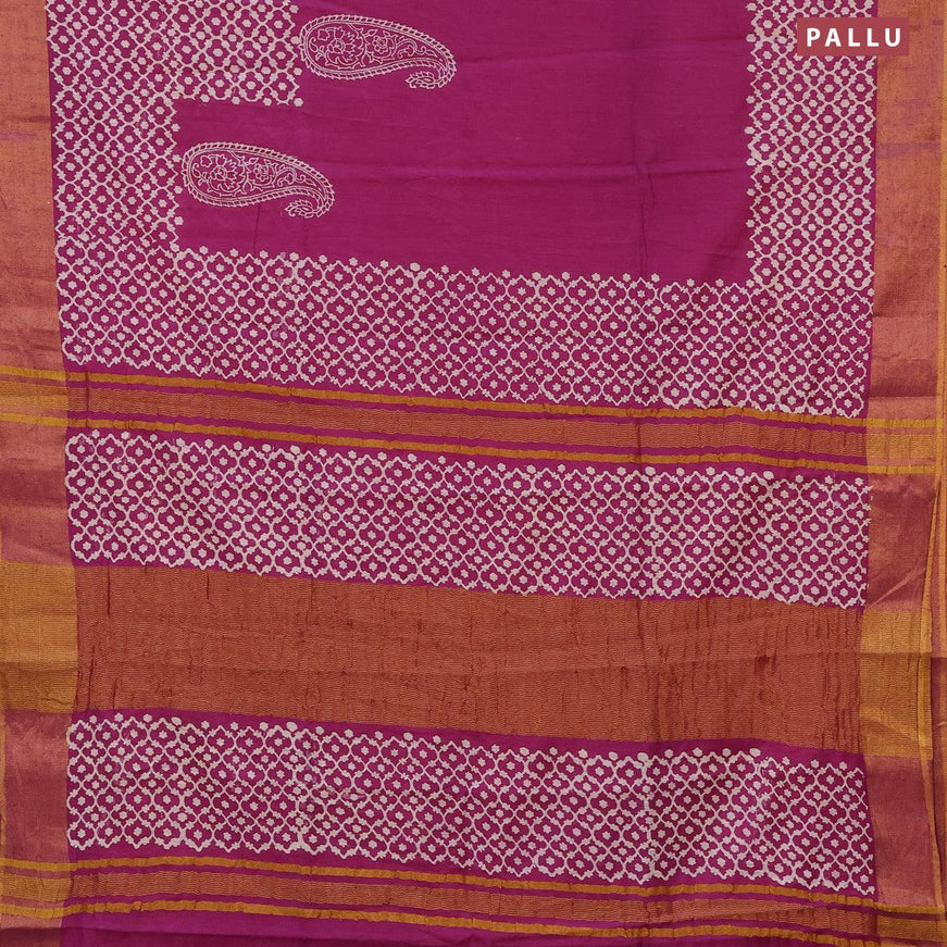 Bhagalpuri saree purple with paisley butta prints and zari woven border - {{ collection.title }} by Prashanti Sarees