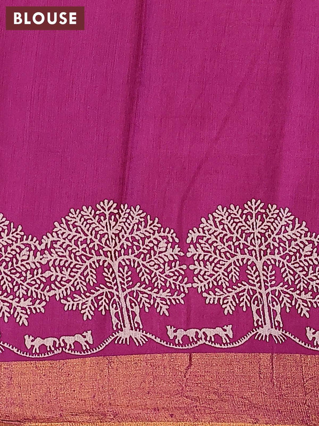 Bhagalpuri saree purple with butta prints and zari woven border - {{ collection.title }} by Prashanti Sarees