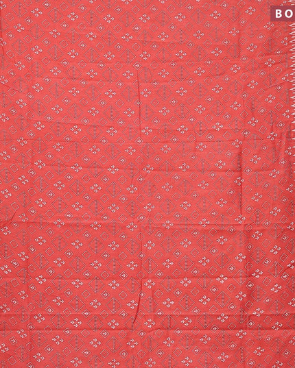 Bhagalpuri saree peach shade with allover prints and zari woven border - {{ collection.title }} by Prashanti Sarees