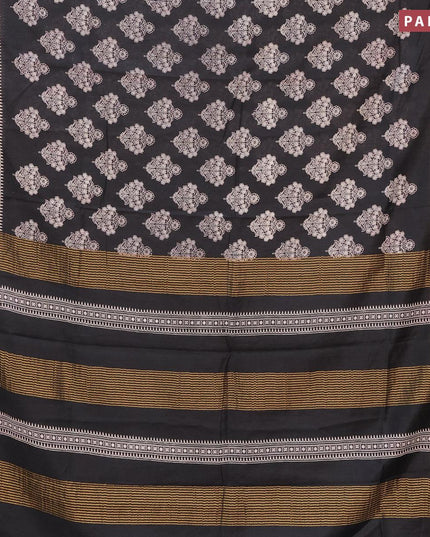 Bhagalpuri saree black with allover floral butta prints and zari woven border - {{ collection.title }} by Prashanti Sarees
