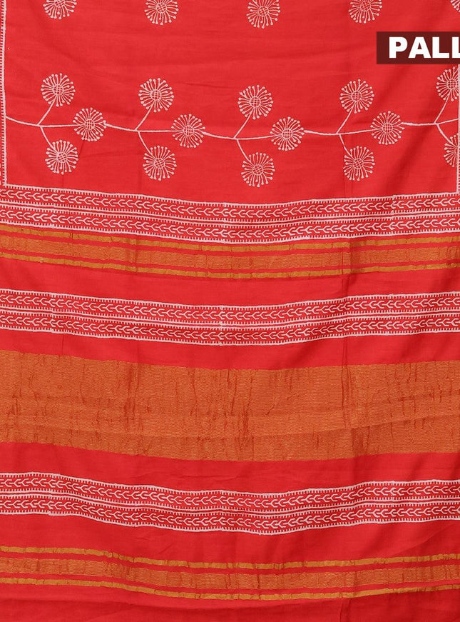 Bhagalpuri saree red with butta prints and zari woven border - {{ collection.title }} by Prashanti Sarees