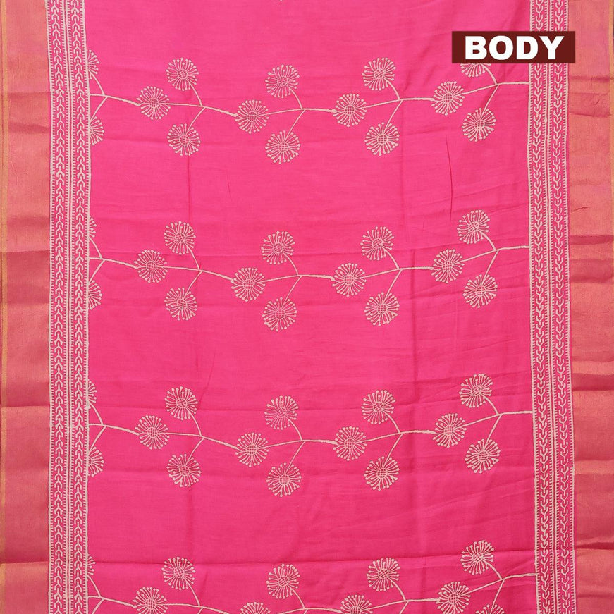 Bhagalpuri saree pink with butta prints and zari woven border - {{ collection.title }} by Prashanti Sarees