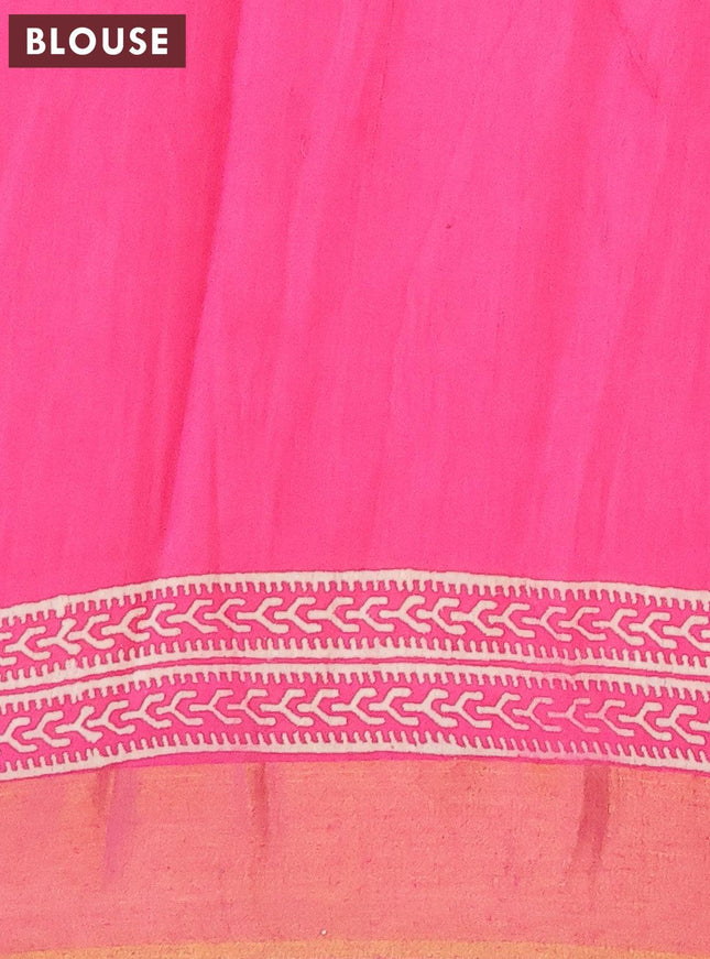 Bhagalpuri saree pink with butta prints and zari woven border - {{ collection.title }} by Prashanti Sarees