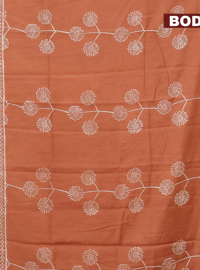 Bhagalpuri saree rust shade with butta prints and zari woven border - {{ collection.title }} by Prashanti Sarees
