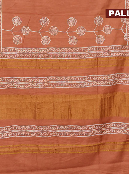 Bhagalpuri saree rust shade with butta prints and zari woven border - {{ collection.title }} by Prashanti Sarees
