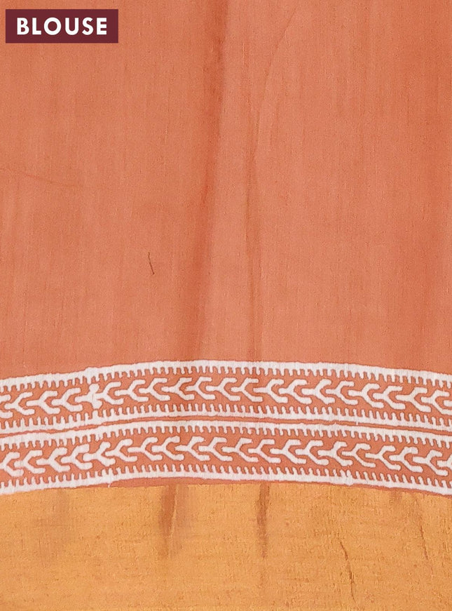 Bhagalpuri saree rust shade with butta prints and zari woven border - {{ collection.title }} by Prashanti Sarees