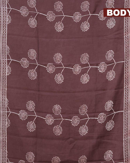 Bhagalpuri saree coffee brown with butta prints and zari woven border - {{ collection.title }} by Prashanti Sarees