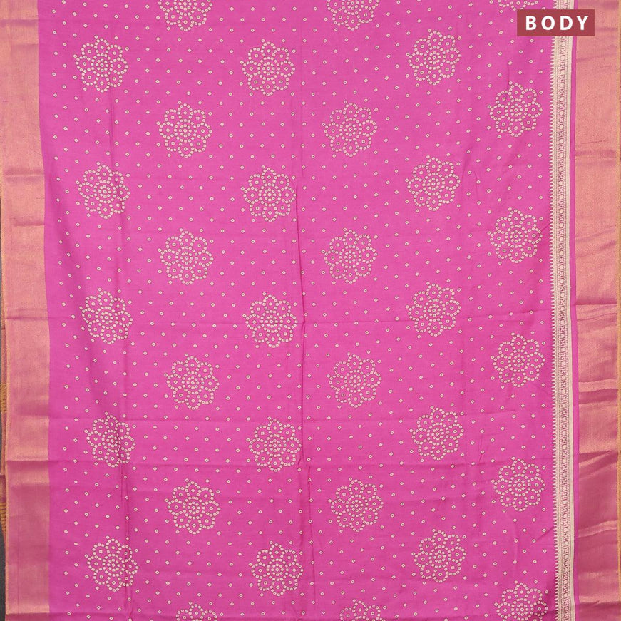 Bhagalpuri saree pink shade with allover bandhani prints and zari woven border - {{ collection.title }} by Prashanti Sarees