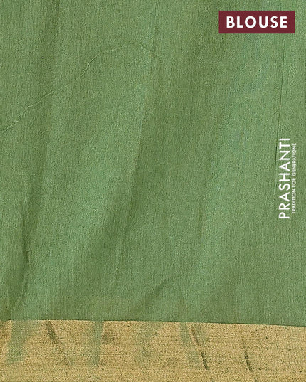 Bhagalpuri saree green with allover bandhani prints and zari woven border - {{ collection.title }} by Prashanti Sarees