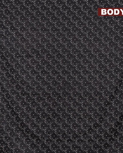 Bhagalpuri saree black with allover geometric prints and zari woven border - {{ collection.title }} by Prashanti Sarees