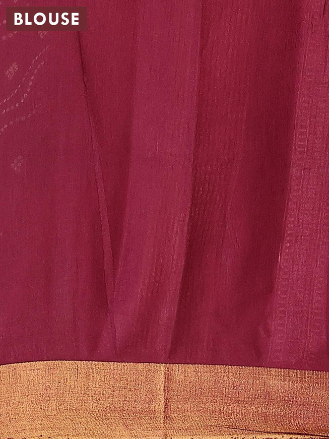 Bhagalpuri saree deep maroon with allover bandhani prints and zari woven border - {{ collection.title }} by Prashanti Sarees