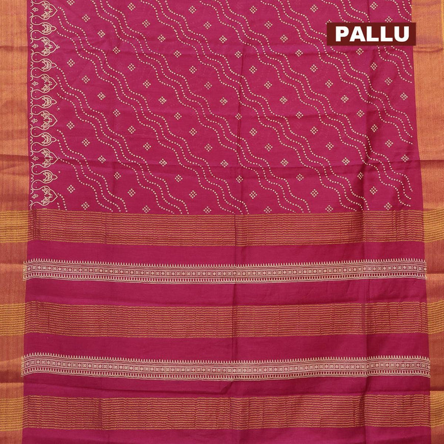 Bhagalpuri saree purple with allover bandhani prints and zari woven border - {{ collection.title }} by Prashanti Sarees